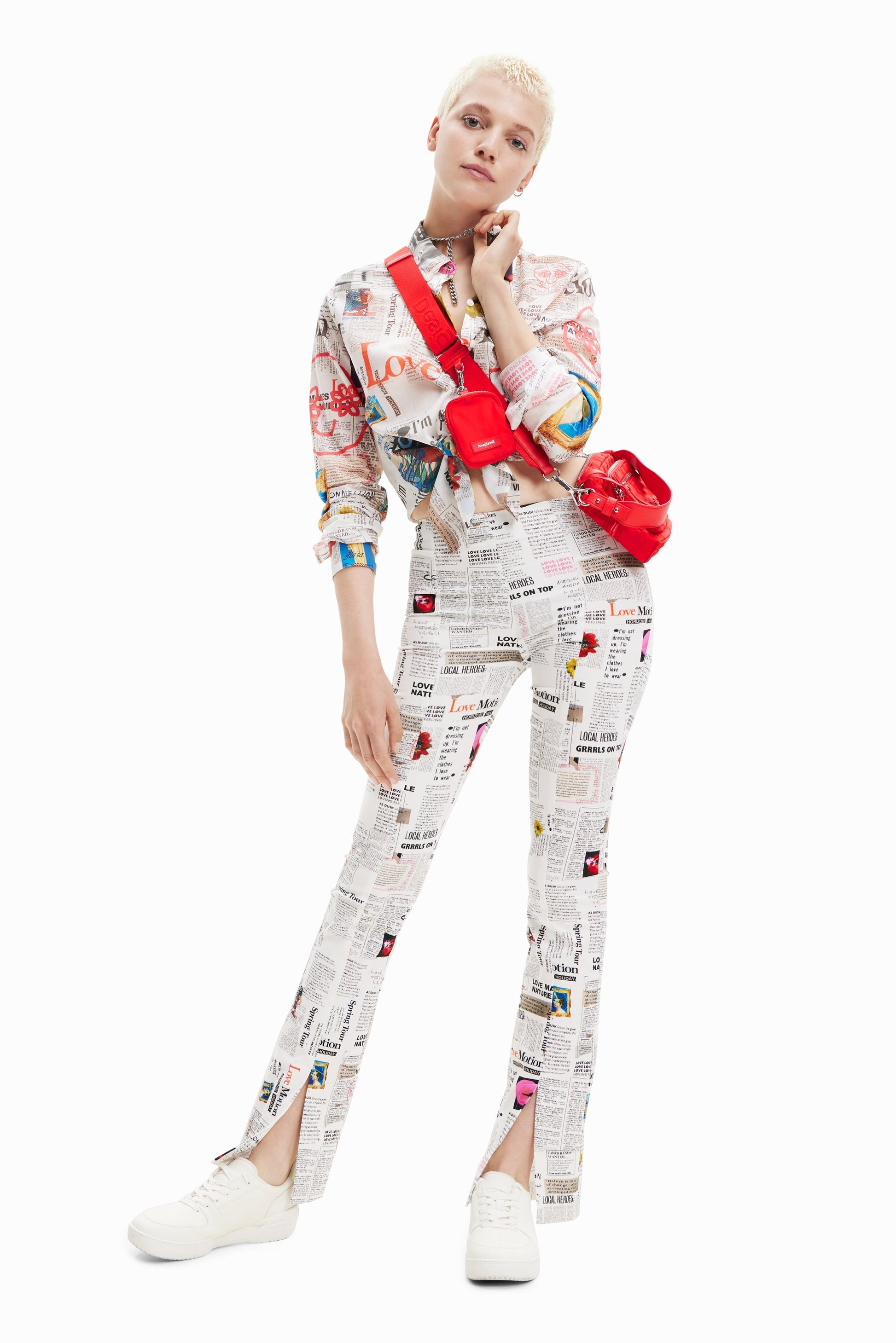 Desigual Women's Long Trousers - Unique Print, Comfortable Fit Desigual