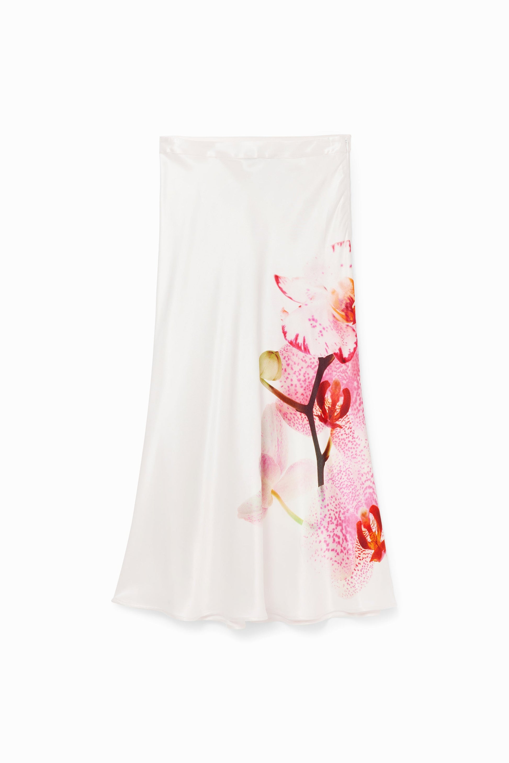 Desigual Women's Maxi Skirt - White Floral Print - Stylish & Flowing Desigual