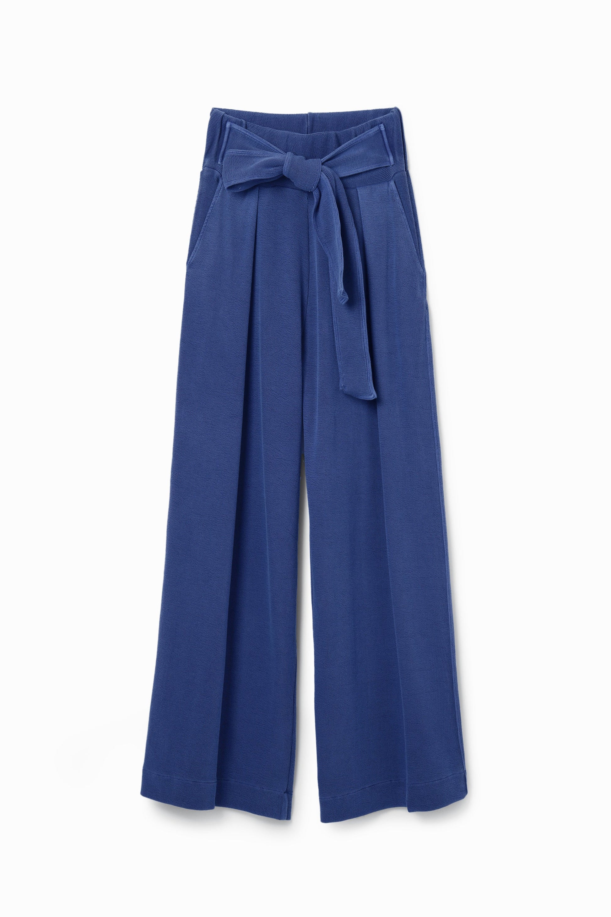 Desigual Women's Tomy Ribbed Knit Wide Leg Pants - High Waisted European Style Desigual