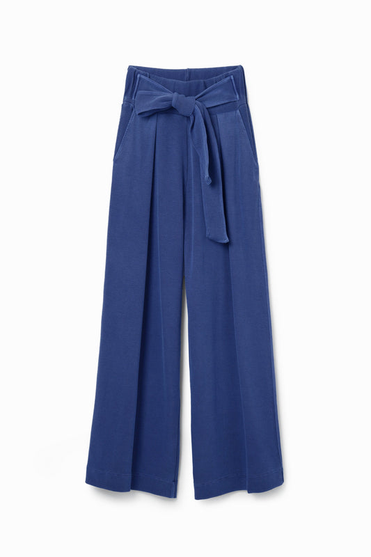 Desigual Women's Tomy Ribbed Knit Wide Leg Pants - High Waisted European Style Desigual