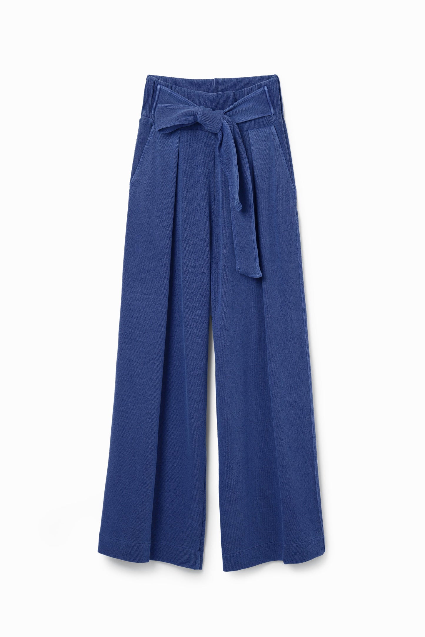 Desigual Women's Tomy Ribbed Knit Wide Leg Pants - High Waisted European Style Desigual