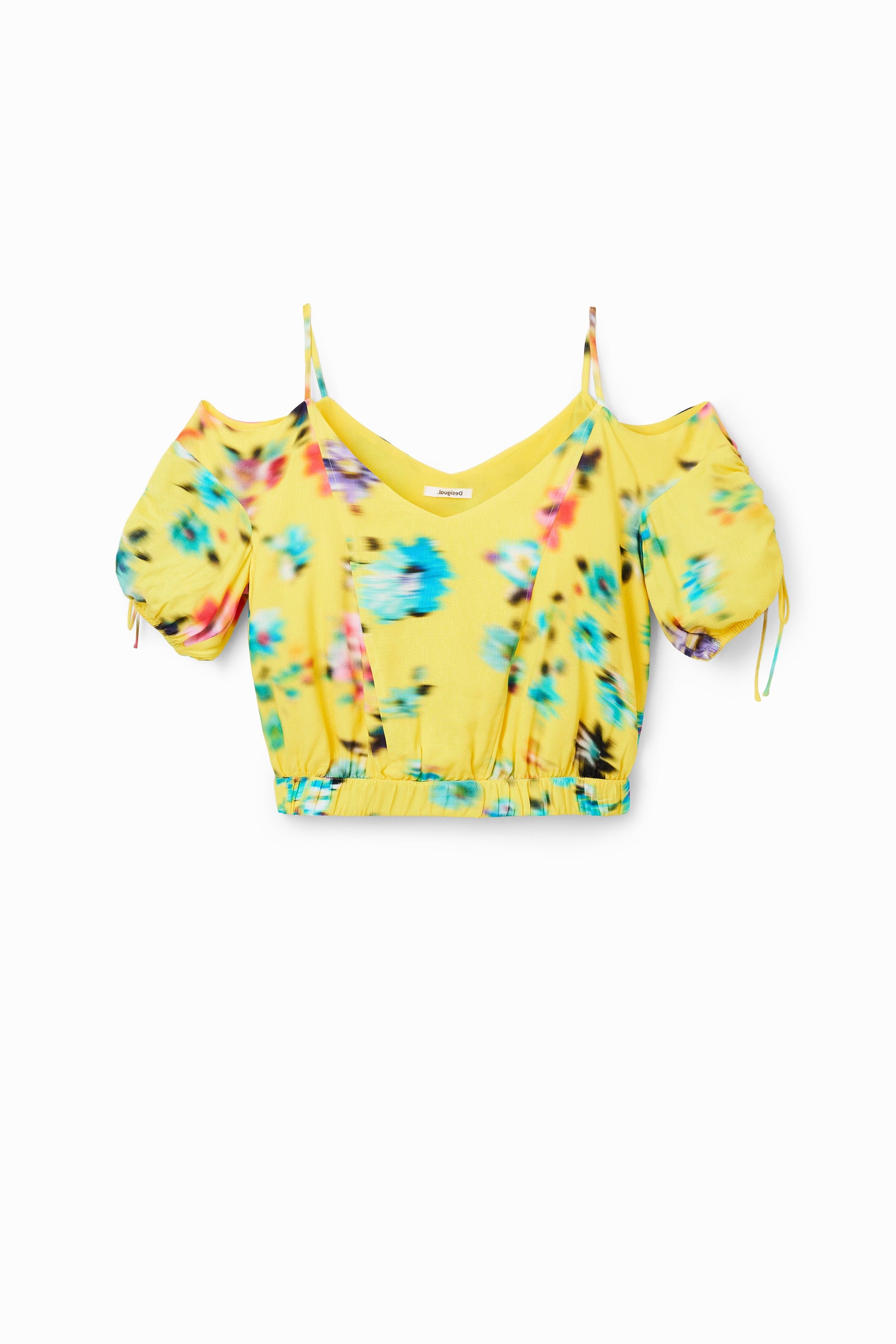 Desigual Women's Woven Blouse - Betty Style - Vibrant Yellow, Unique Design Desigual