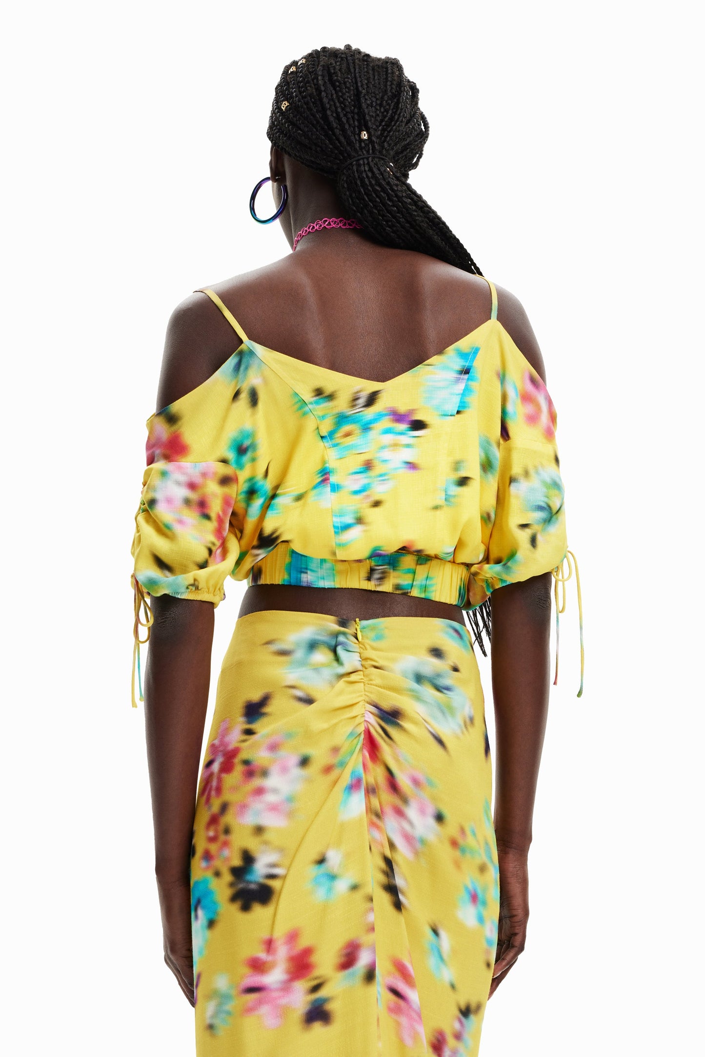 Desigual Women's Woven Blouse - Betty Style - Vibrant Yellow, Unique Design Desigual