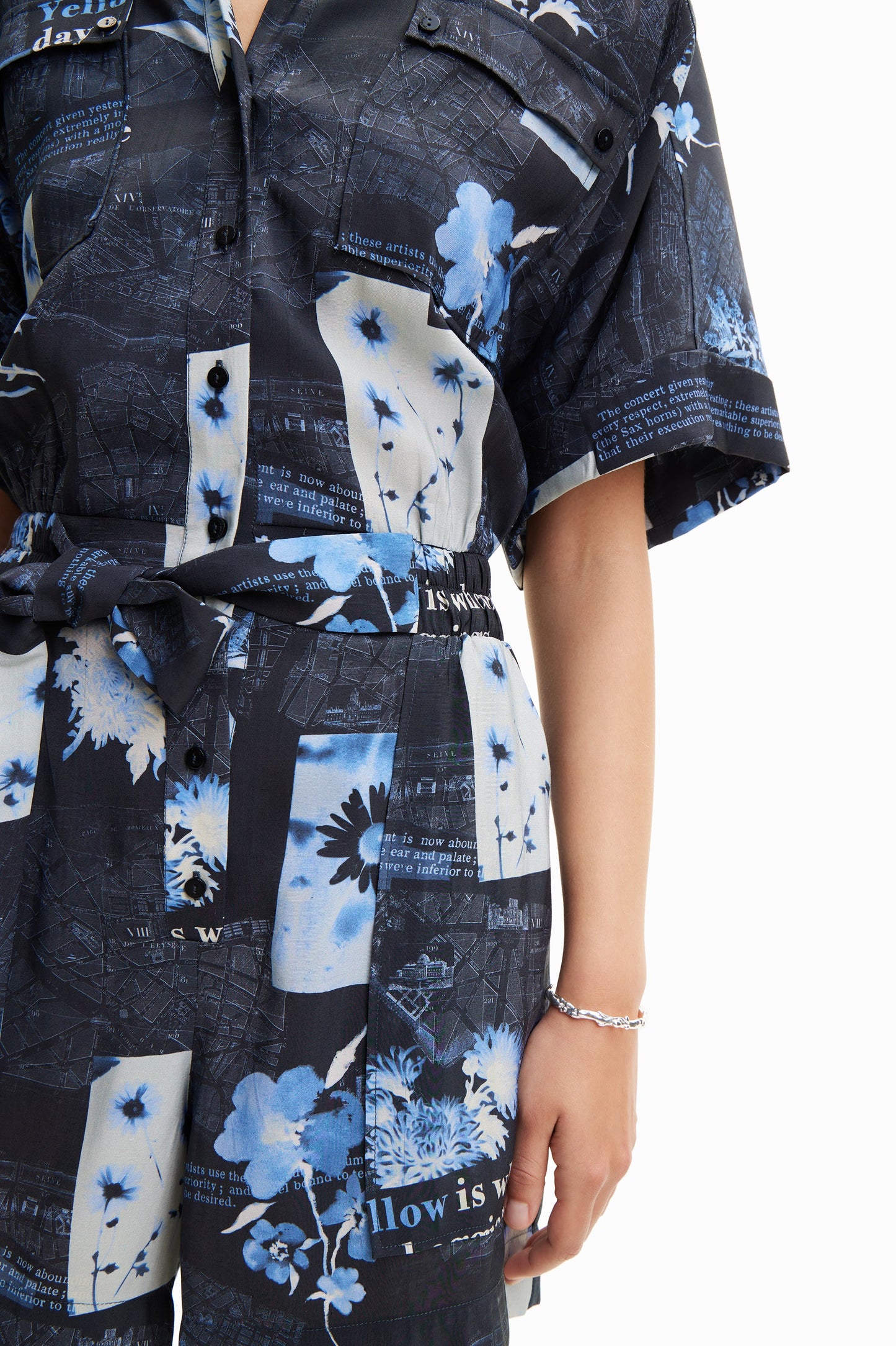 Desigual Women's Woven Botanical Print Overall - Unique European Style Desigual