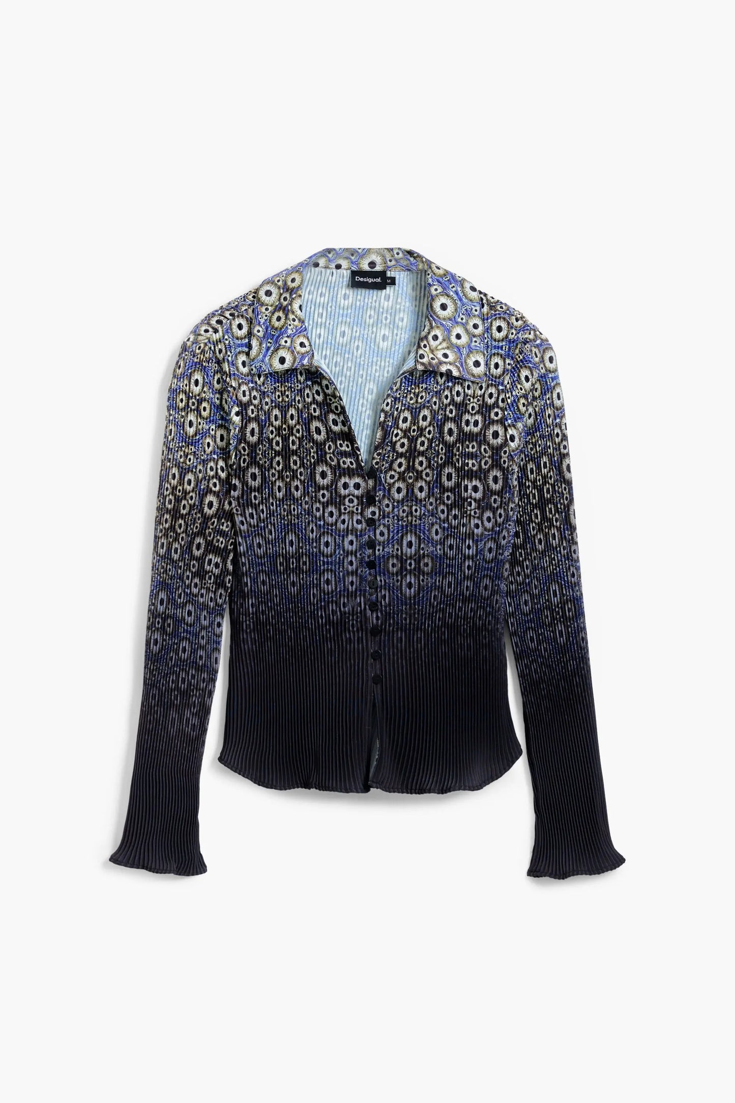 Desigual Women's 'Celulas Lacroix' Print Shirt - Unique Cellular Design, Slim Fit Desigual