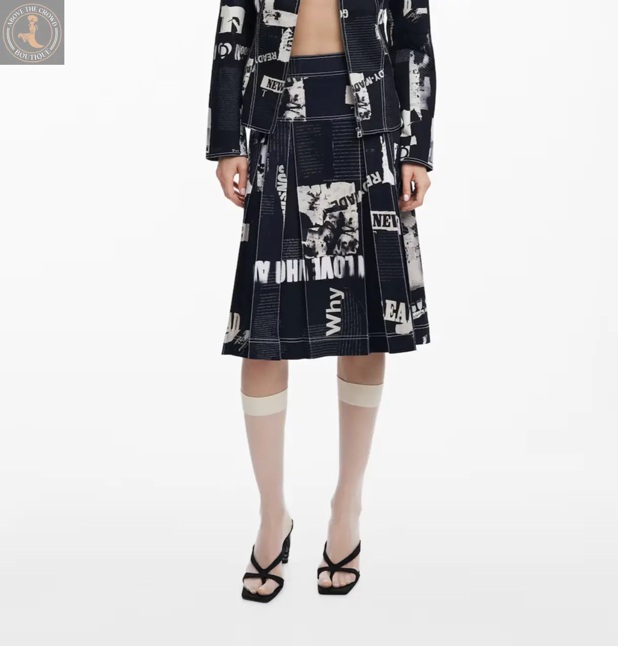 Desigual '80s Print Midi Skirt - European Designer Vintage Flair Desigual