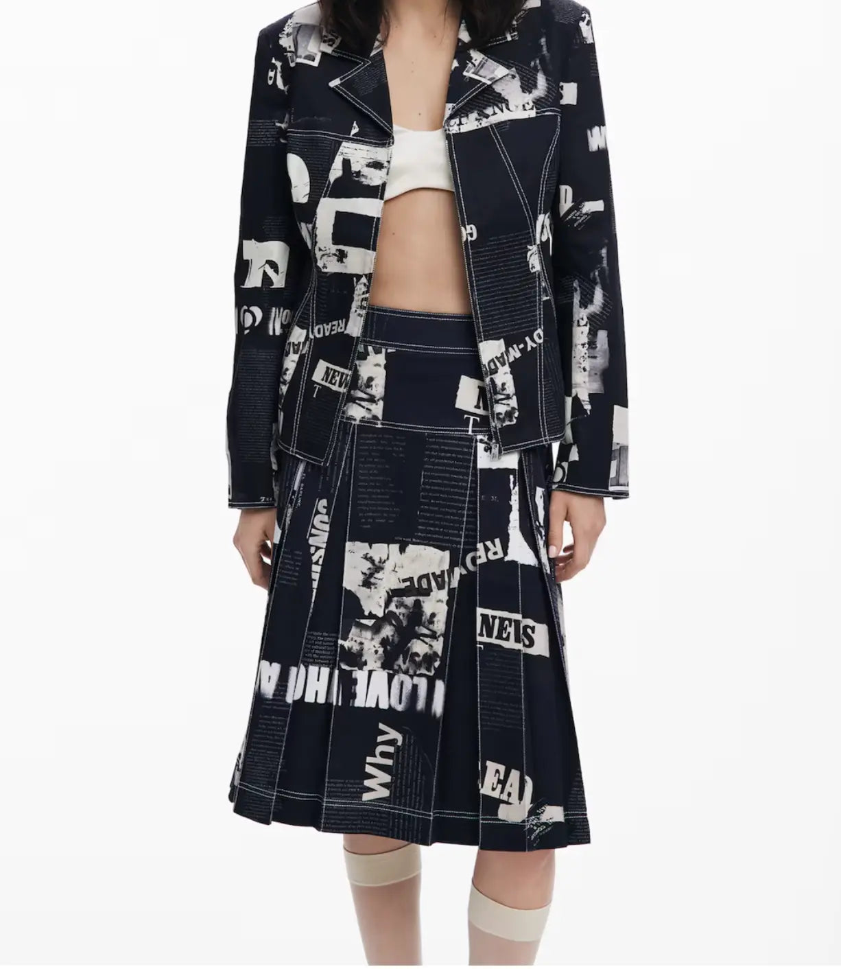 Desigual '80s Print Midi Skirt - European Designer Vintage Flair Desigual