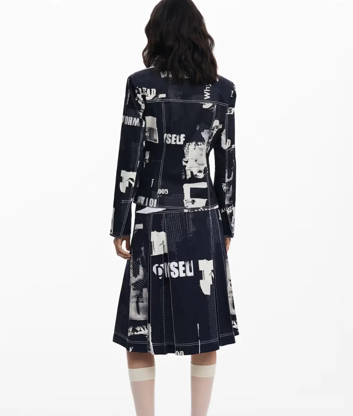 Desigual '80s Print Midi Skirt - European Designer Vintage Flair Desigual