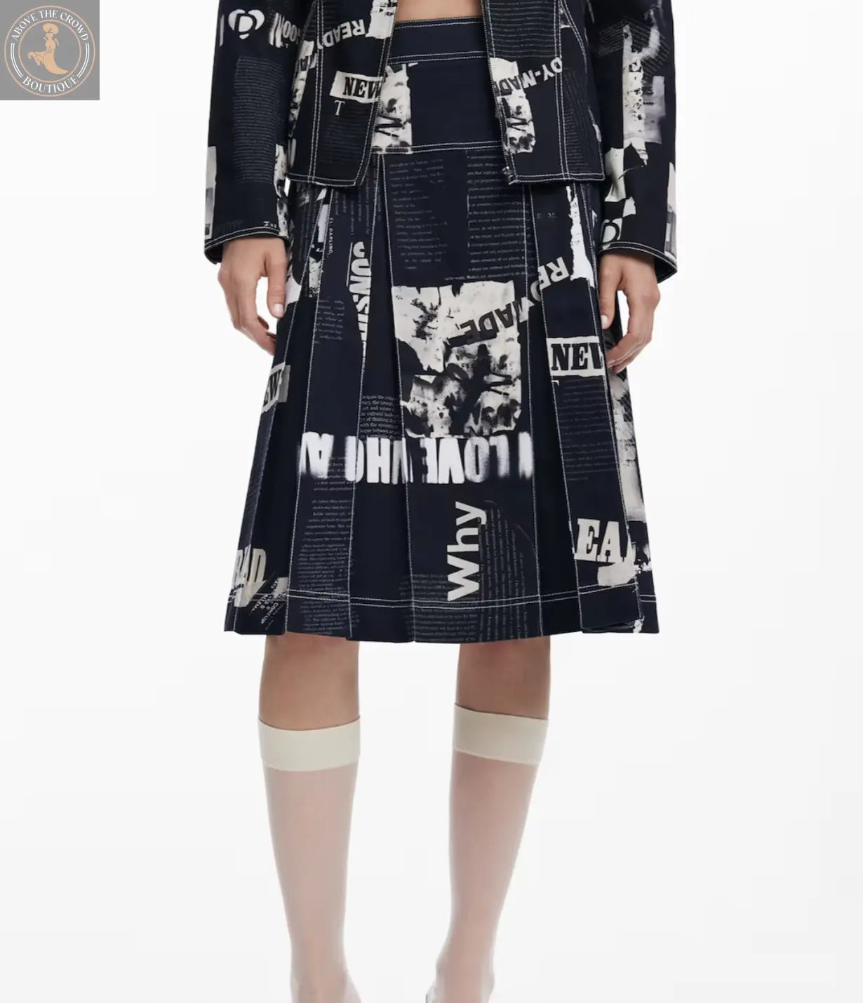 Desigual '80s Print Midi Skirt - European Designer Vintage Flair Desigual