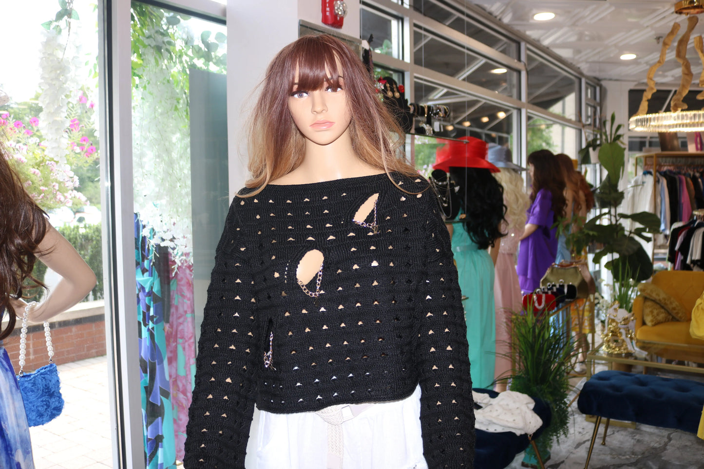 Distressed Knit Sweater - European Style, Unique Design - Above The Crowd Nobello