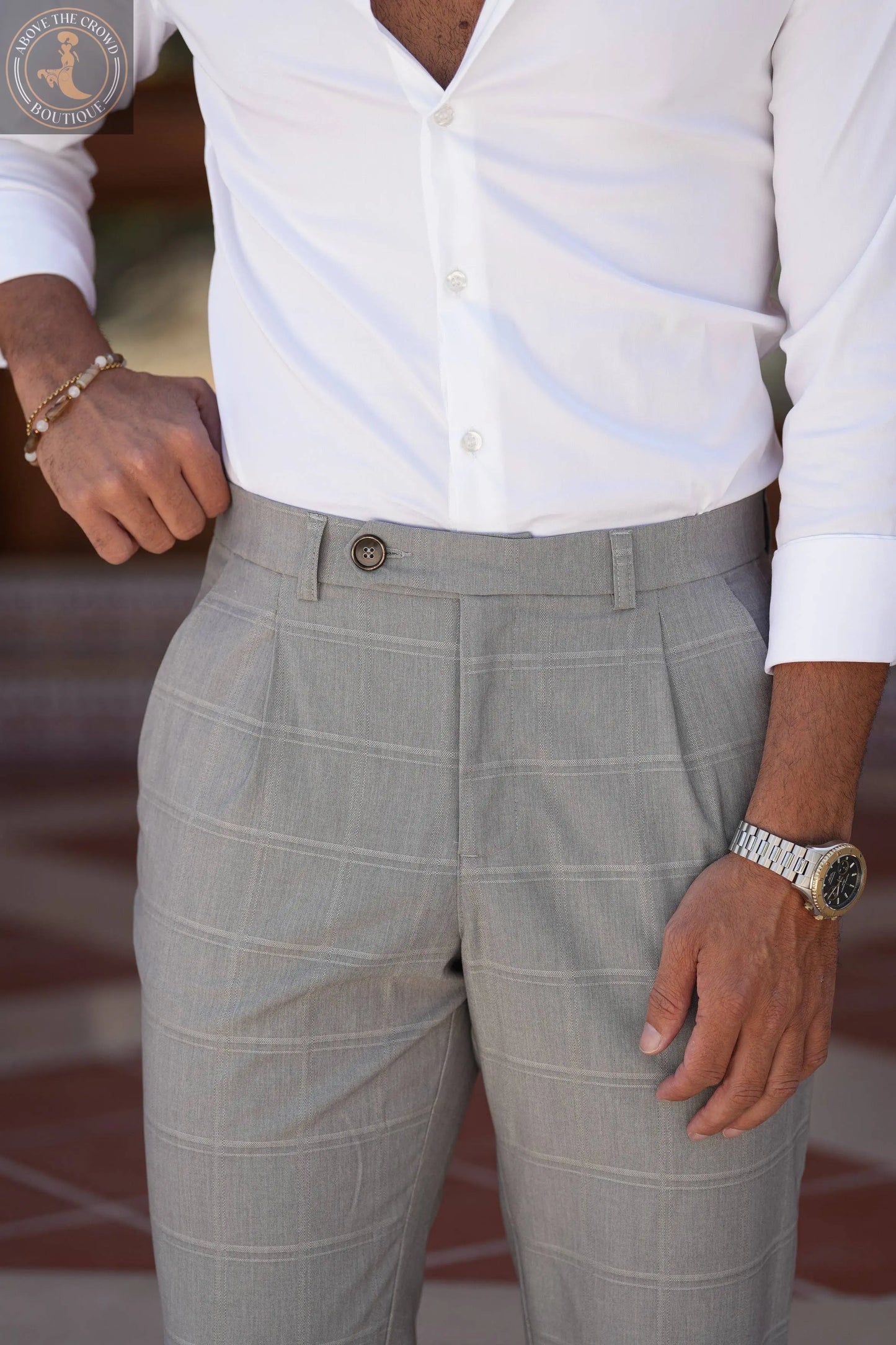 Donato Plaid Gray Men's Trousers DONATO