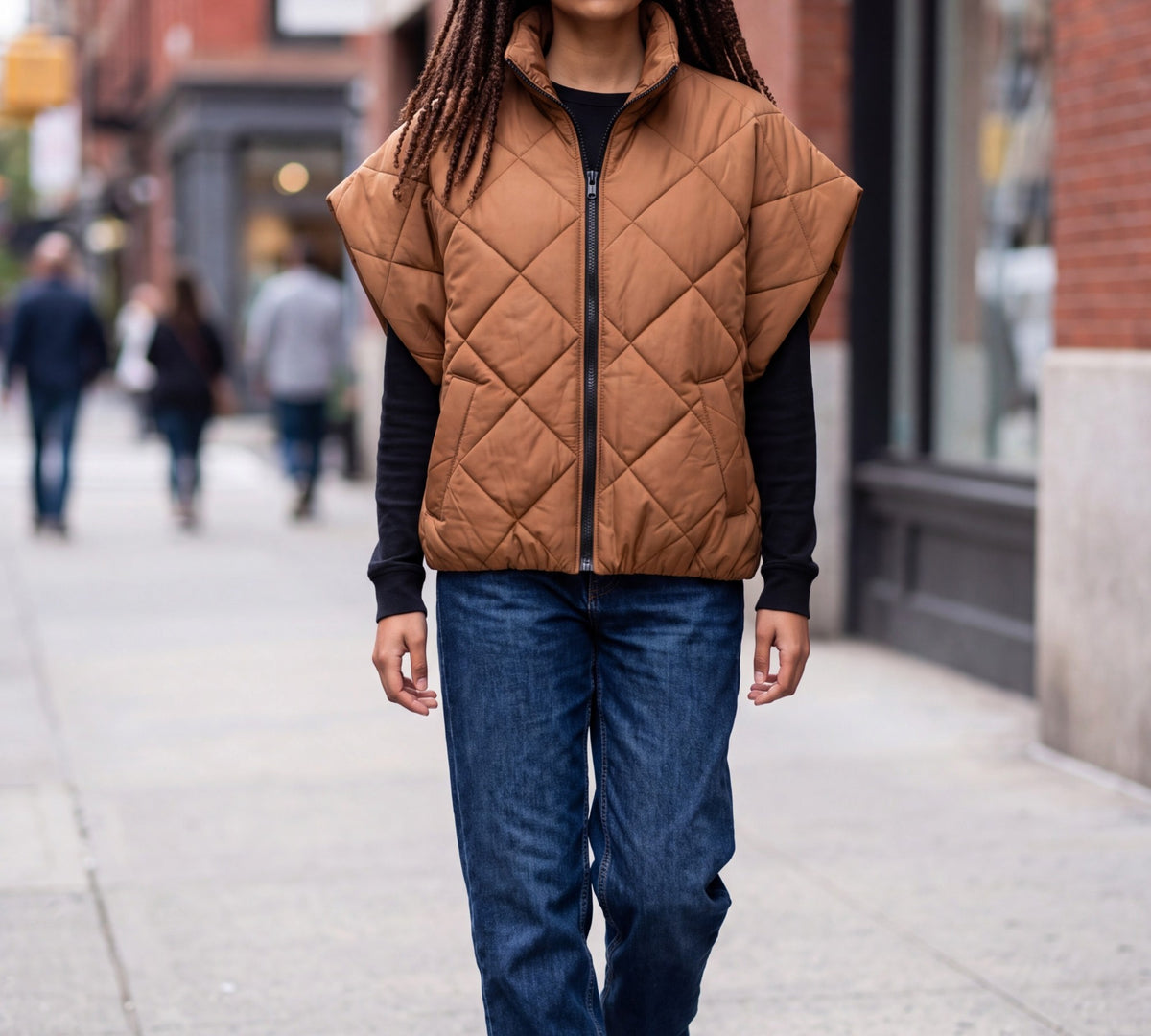 Short-Sleeve Down Puffer Jacket with High Collar - Above the Crowd Boutique