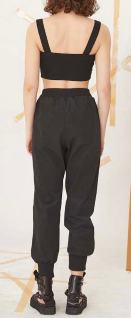 Edgy Woven Pants with Chain Detail - H-4 Women's Unique Trousers H-4