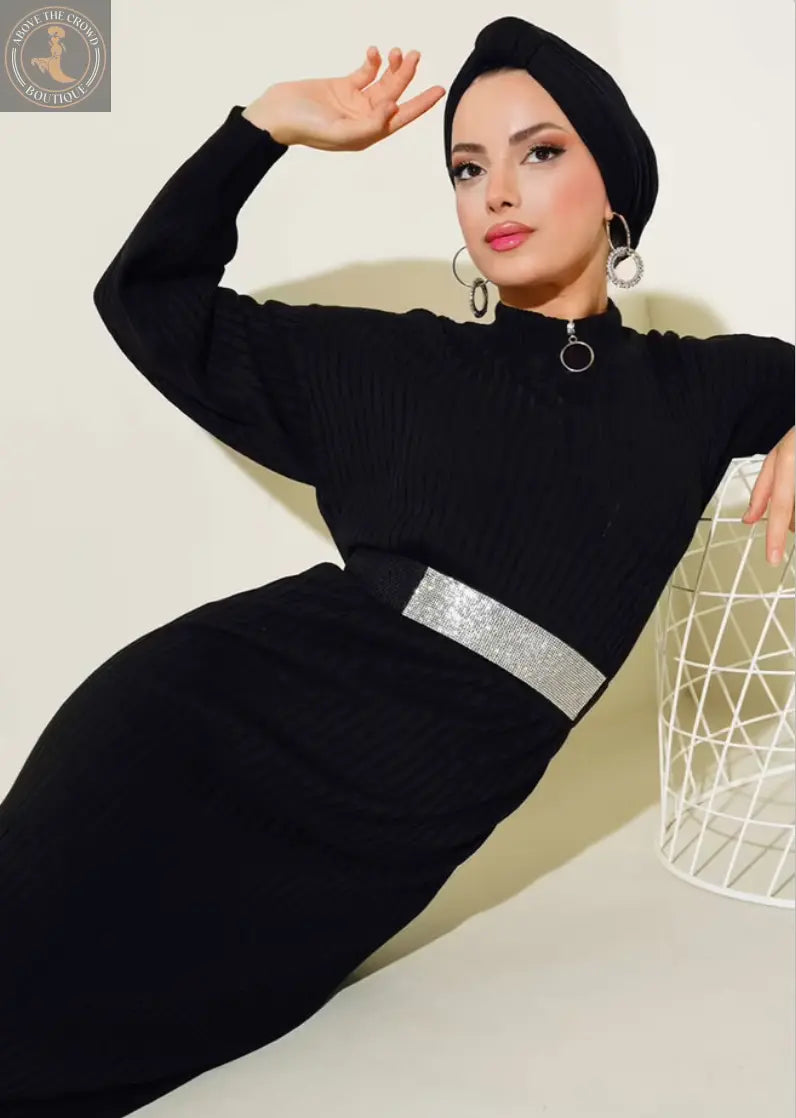 Elegant Black Maxi Abaya Dress for Women | Modest Islamic Evening Gown Bigdart