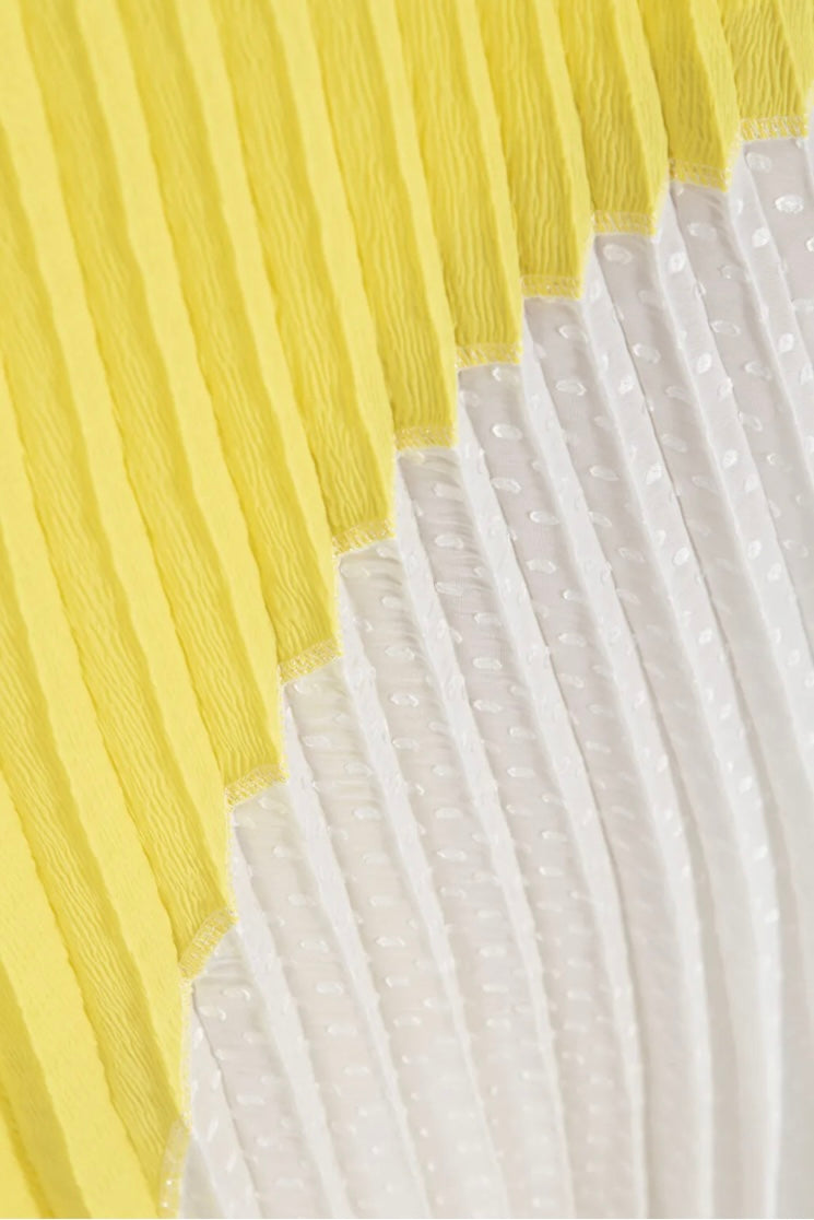 Elisa Cavaletti White and Yellow Pleated Skirt ELP233040601 Elisa Cavaletti