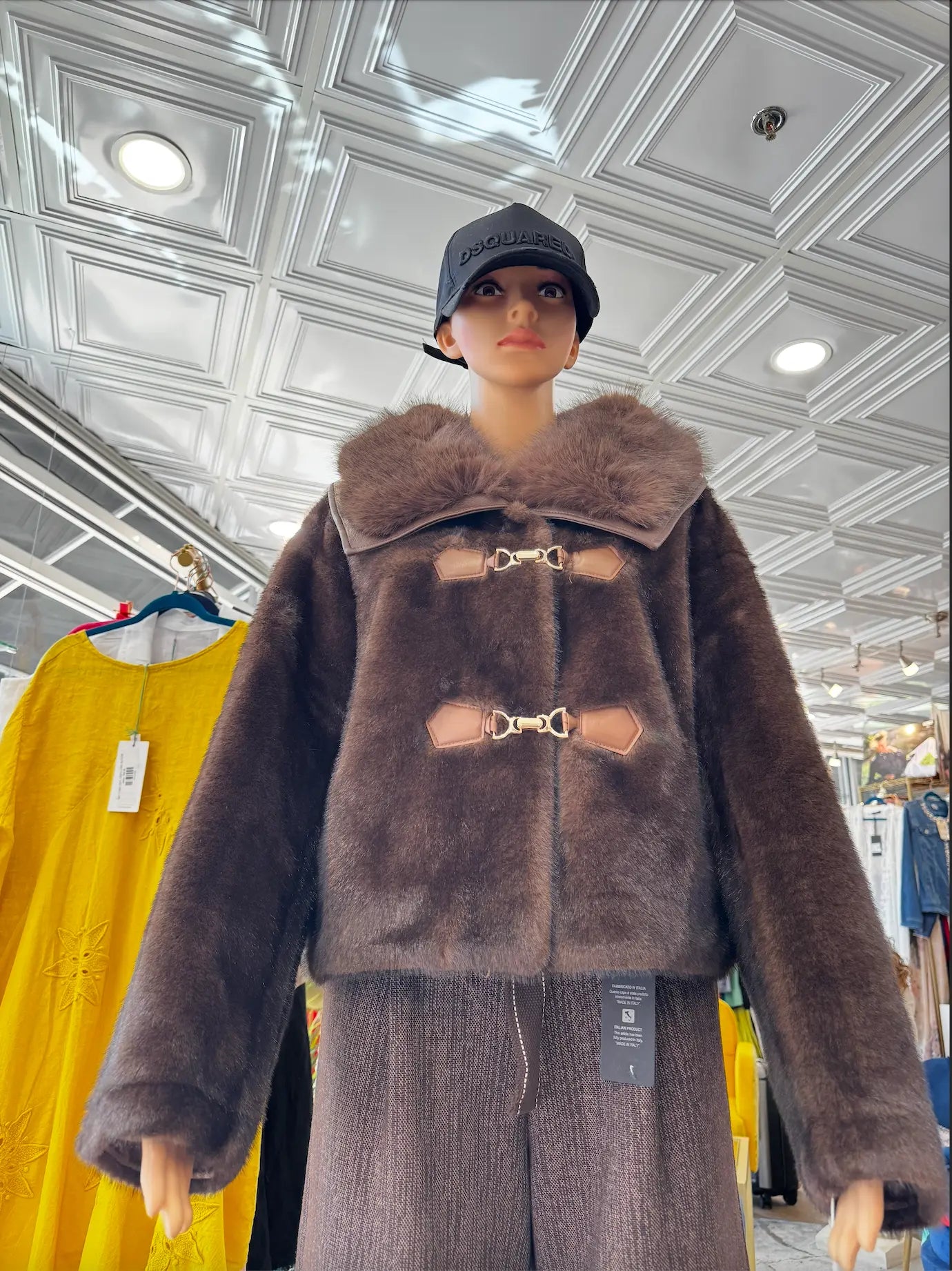 European Faux Fur Jacket: Double-Breasted Style Karma
