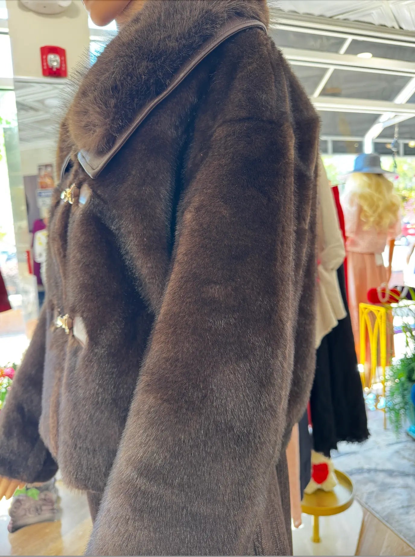 European Faux Fur Jacket: Double-Breasted Style Karma