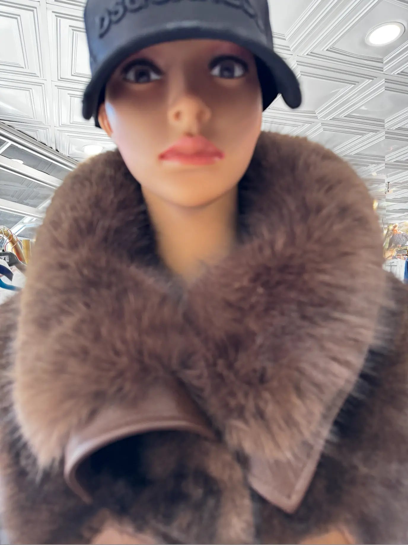 European Faux Fur Jacket: Double-Breasted Style Karma