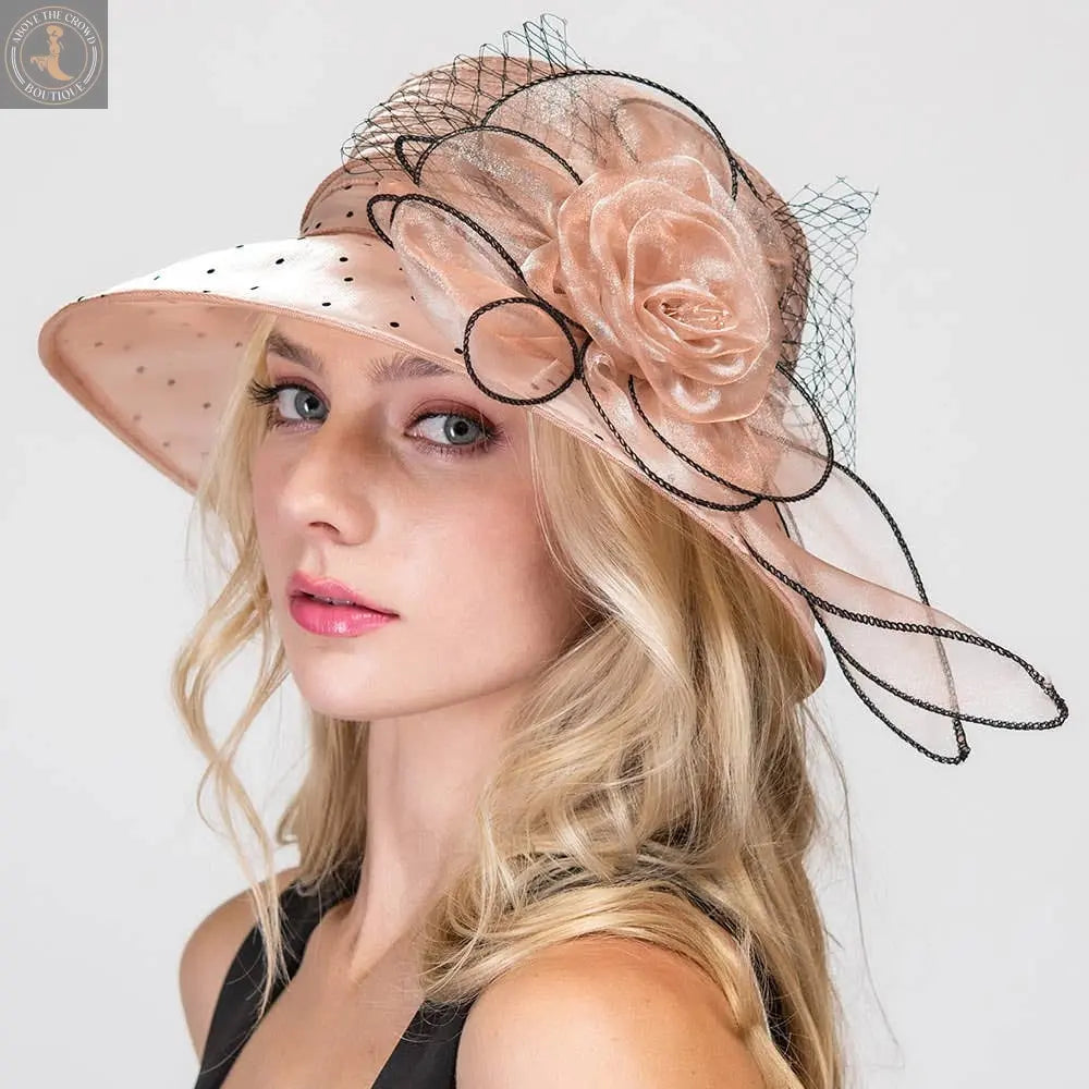 Flower Mesh Accented Organza Dressy Hat Sensibling Corp.