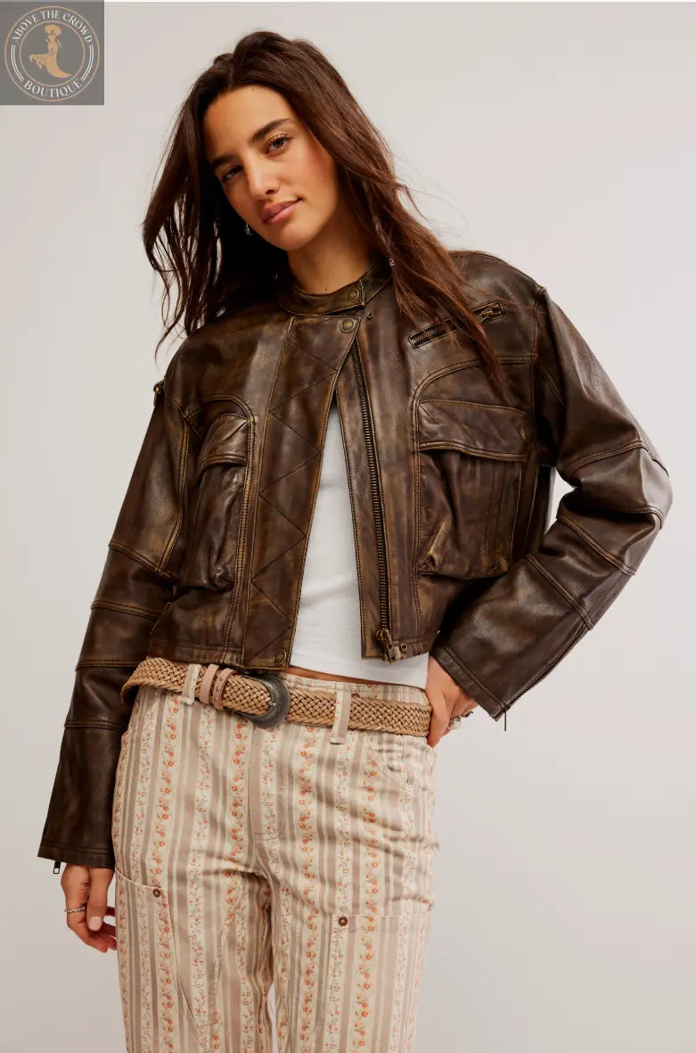 Free People ADRIENNE LEATHER JACKET OB1924362 Free People