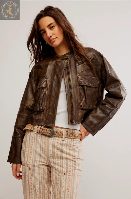 Free People ADRIENNE LEATHER JACKET OB1924362 Free People