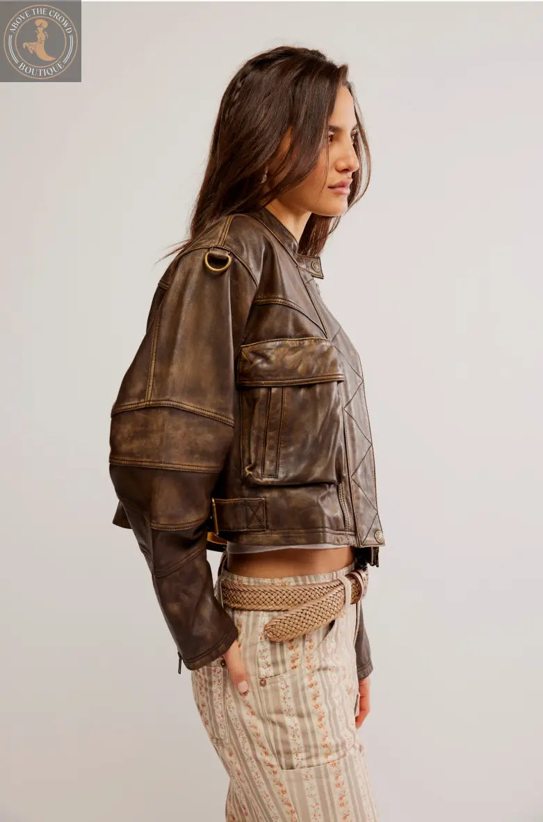 Free People ADRIENNE LEATHER JACKET OB1924362 Free People