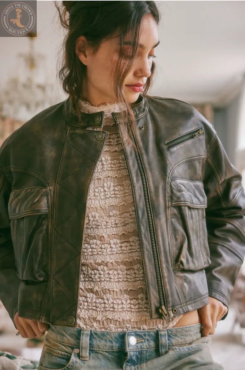 Free People ADRIENNE LEATHER JACKET OB1924362 Free People