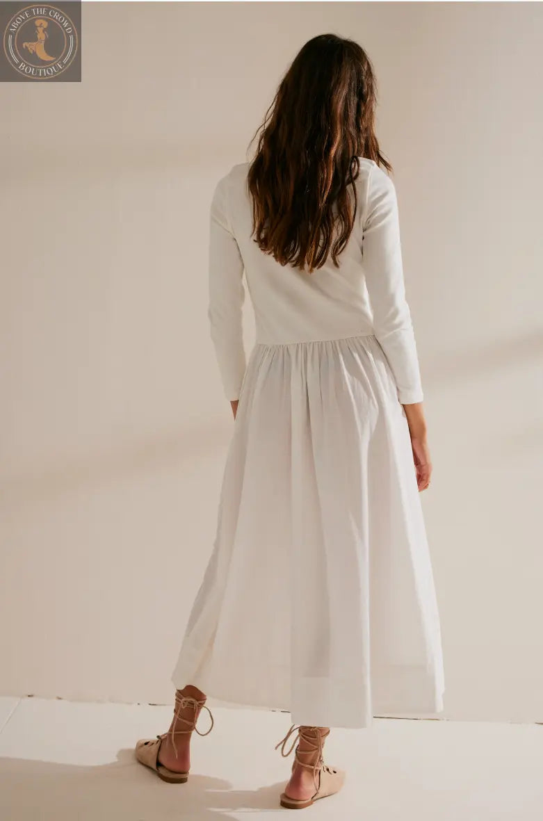 Free People Aelia White Midi Dress | Effortless Style Above The Crowd Boutique Free People Aelia White Midi Dress | Effortless Style Above The Crowd Boutique