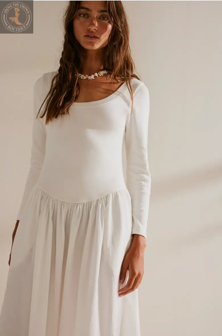 Free People Aelia White Boho Midi Dress - Effortless Style Free People