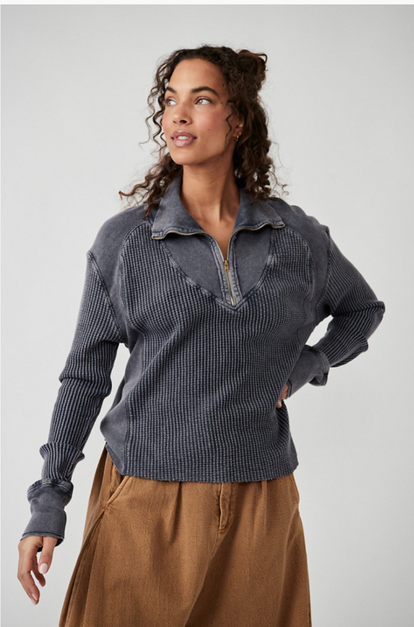 Free People Ashton Zip Thermal Sweater F23T02006 Free People
