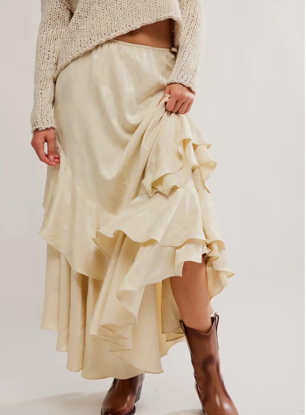 Free People Autumn Promenade Layered Ruffle Maxi Skirt – Define Your Unique Bohemian Chic Style Free People