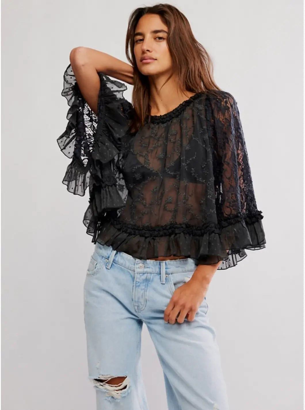 Free People CARLY CAPE TOP – Unique, Breathable, Flattering Fit Free People