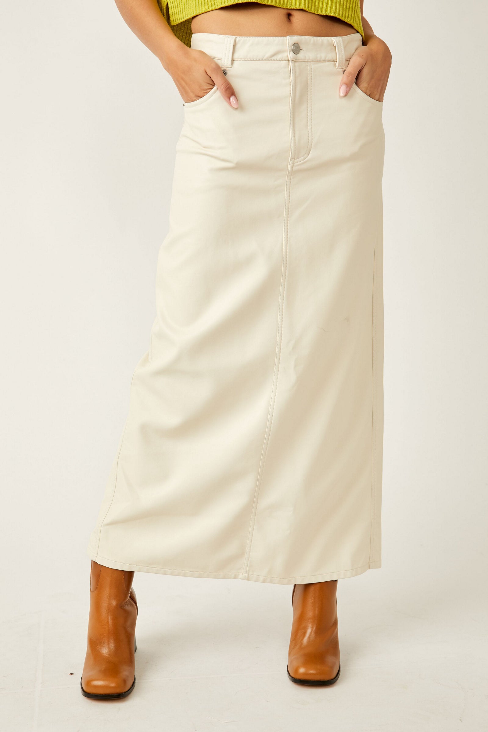 Free People City Slicker Vegan Maxi Skirt OB1584681 Free People