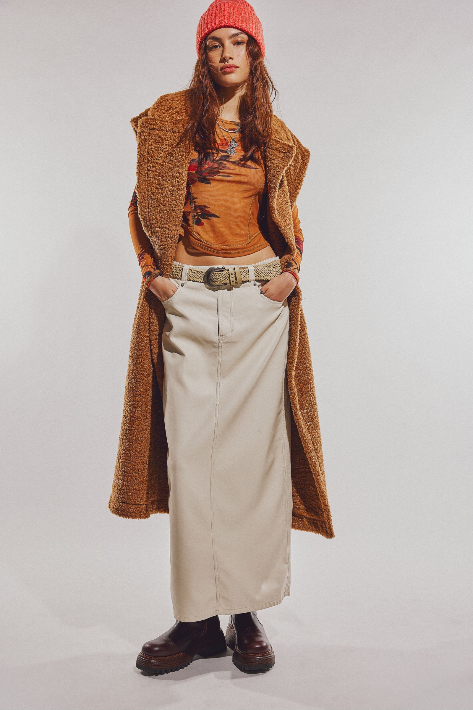 Free People City Slicker Vegan Maxi Skirt OB1584681 Free People