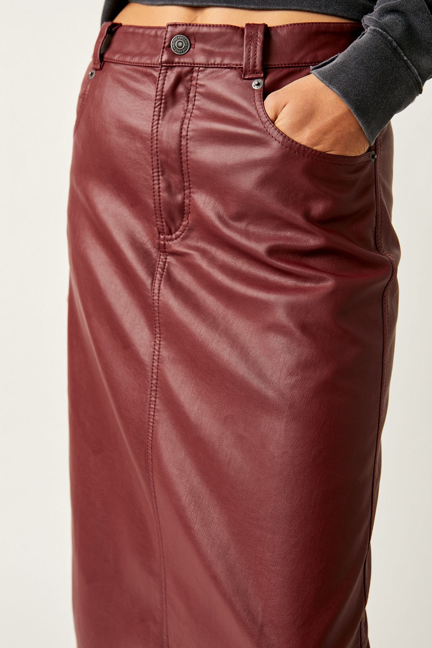 Free People City Slicker Vegan Maxi Skirt OB1584681 Free People