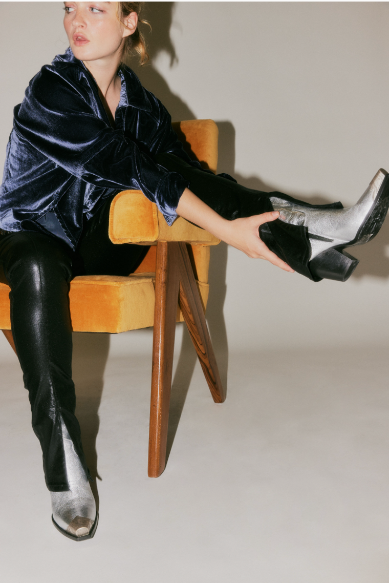 Free People Double Dutch Faux Leather Pants - High Waist, Slim Fit, Modern Flare Desigual