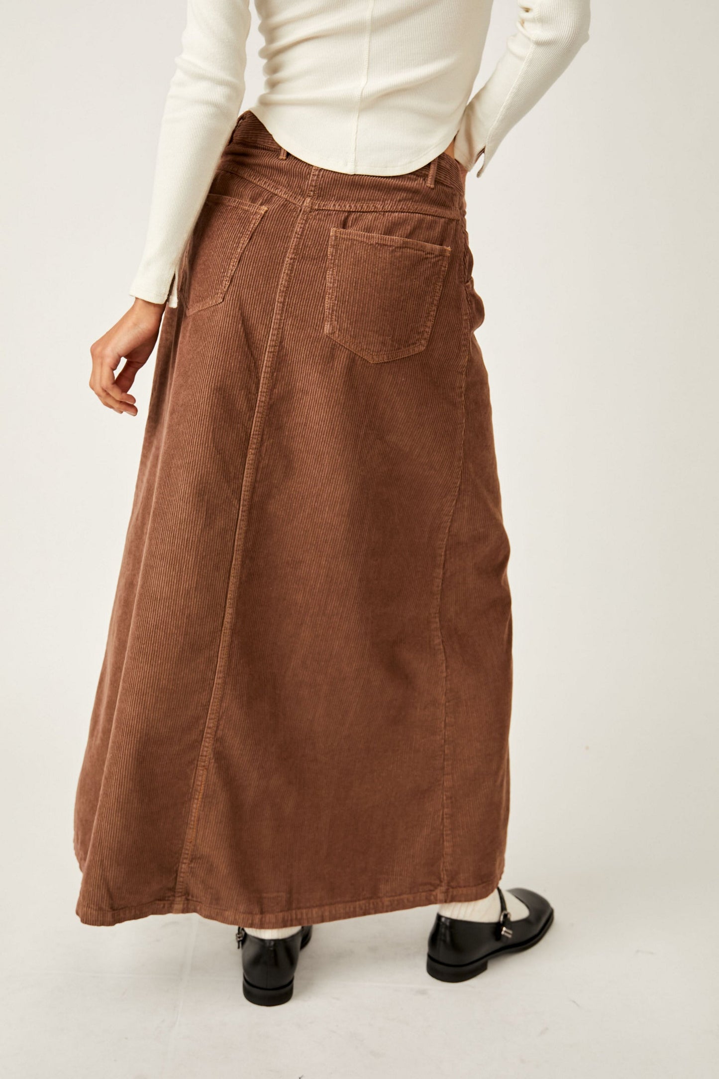 Free People Movement Come As You Are Corduroy Skirt - A-Line, Mid-Rise, Raw Hem Free People