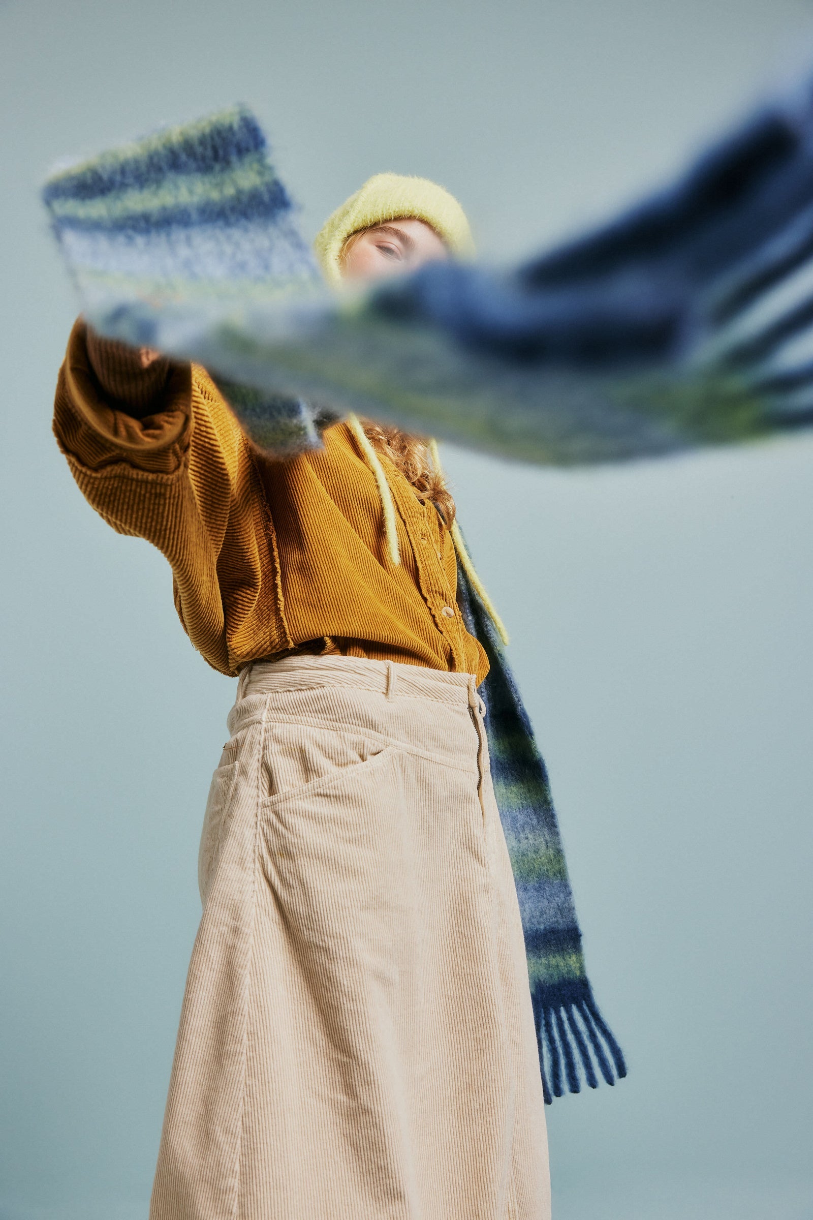 Free People Movement Come As You Are Corduroy Skirt - A-Line, Mid-Rise, Raw Hem Free People