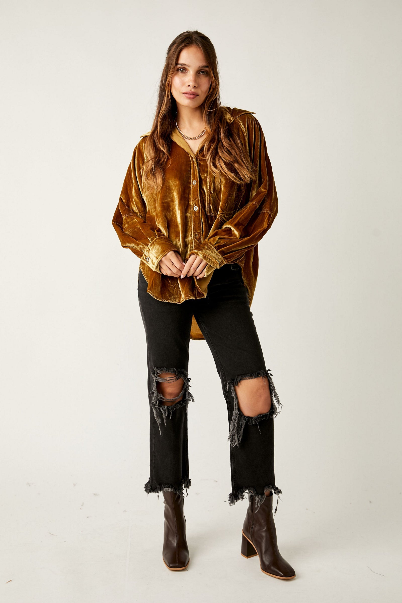 Free People Night Skies Velvet Top Free People