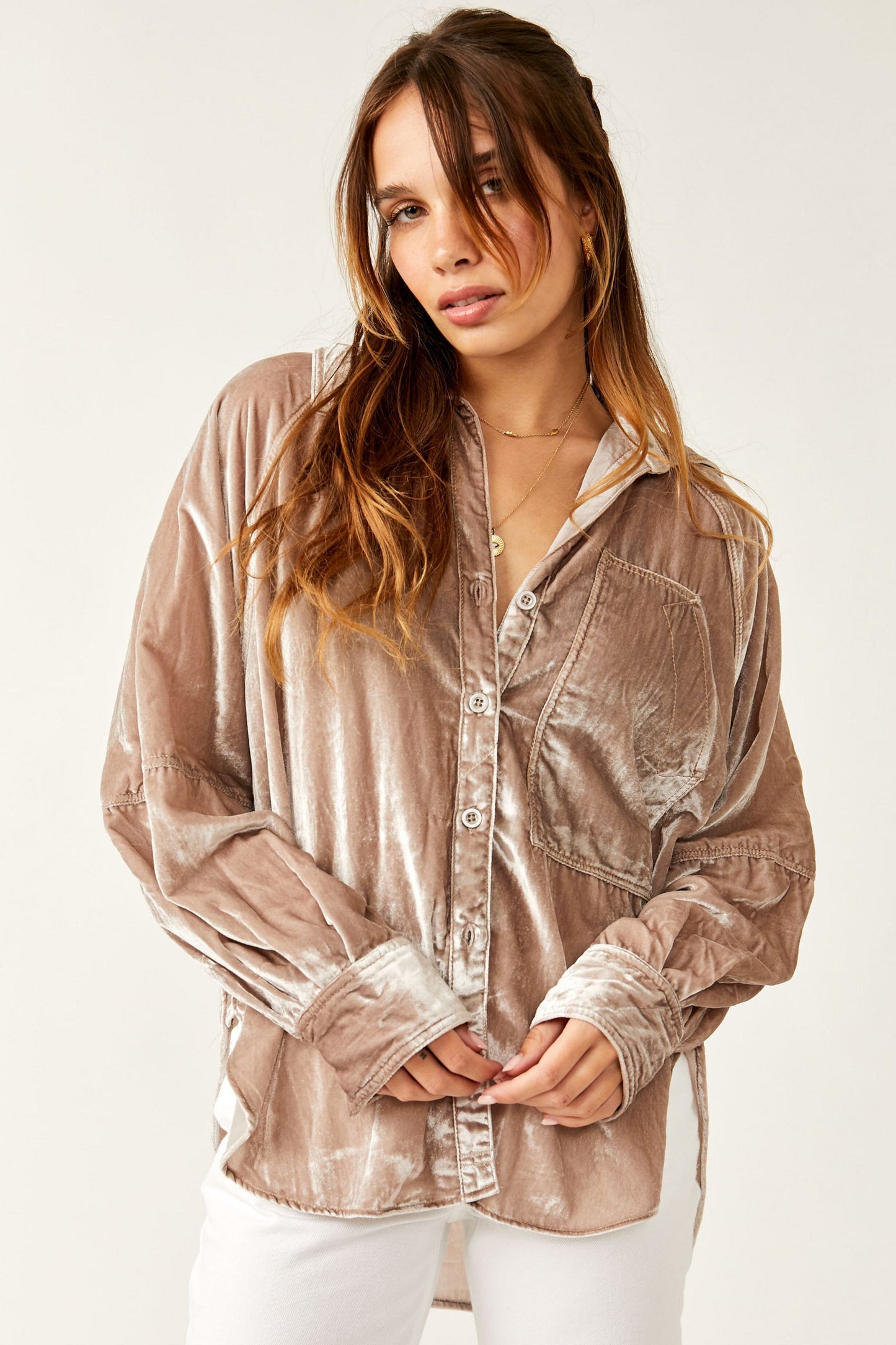 Free People Night Skies Velvet Top Free People
