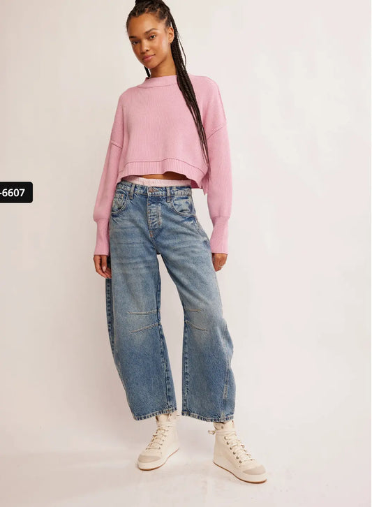 Free People OB1609060 Easy Street Crop Pullover Free People