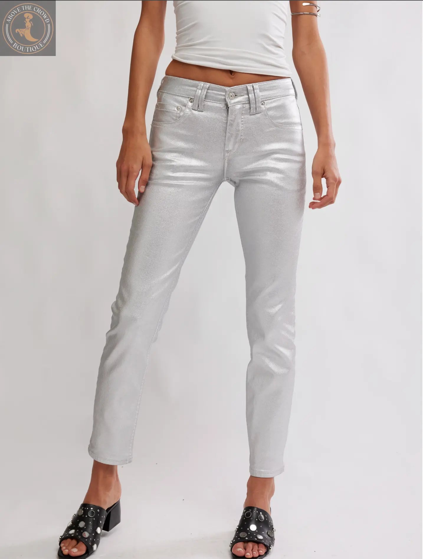 Free People ORACLE METALLIC Jeans Free People