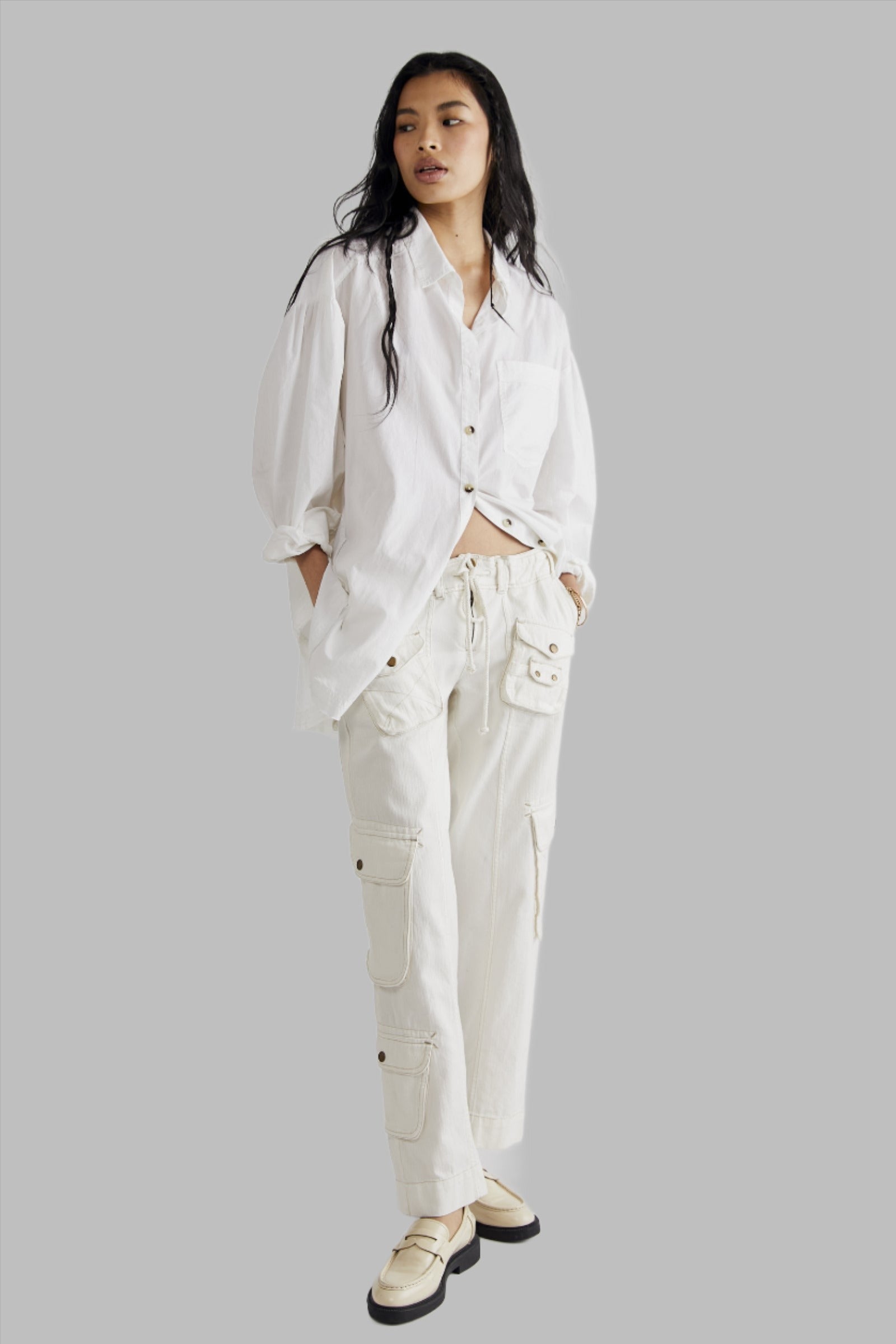 Free People Tahiti Cargo Pants - Women's High-Waisted Straight Leg - Effortless Style Free People