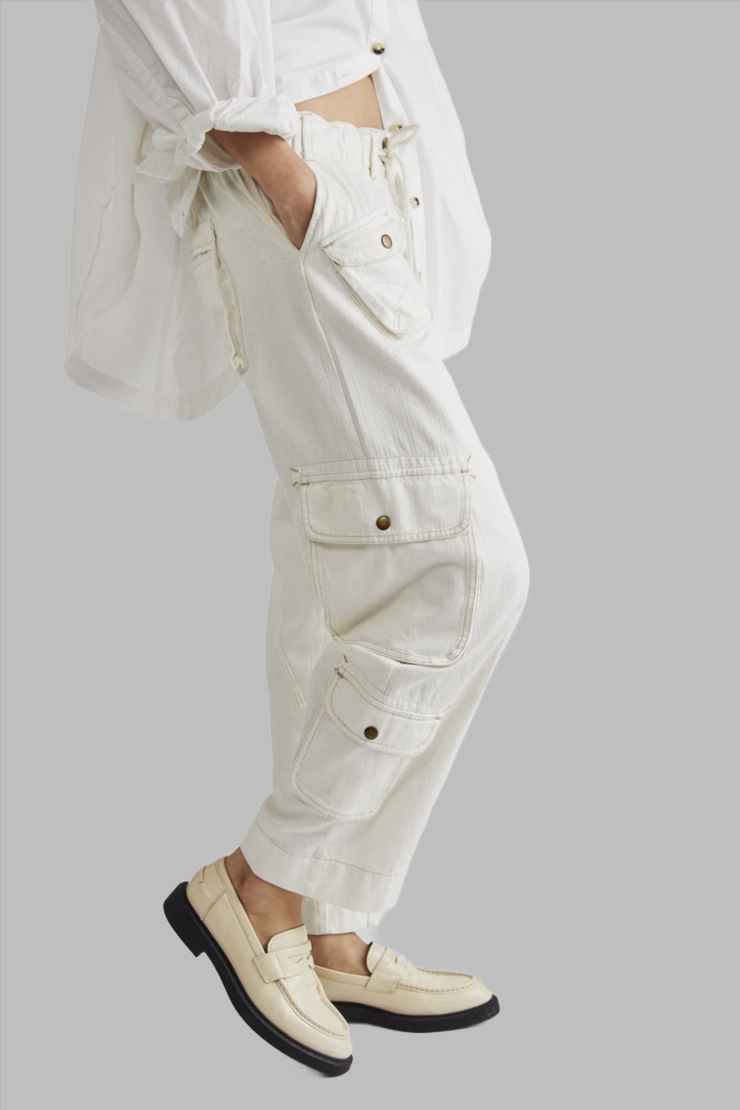 Free People Tahiti Cargo Pants - Women's High-Waisted Straight Leg - Effortless Style Free People