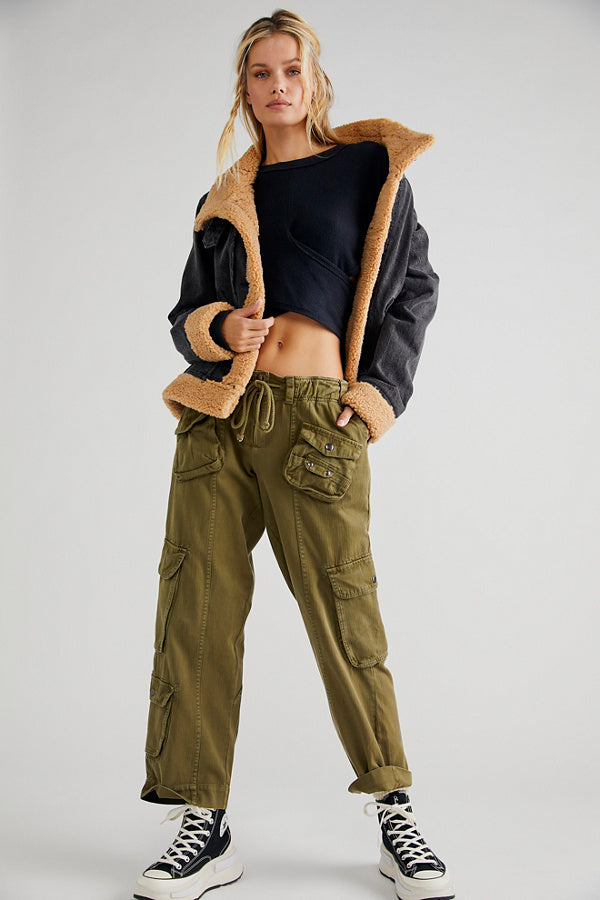 Free People Tahiti Cargo Pants - Women's High-Waisted Straight Leg - Effortless Style Free People