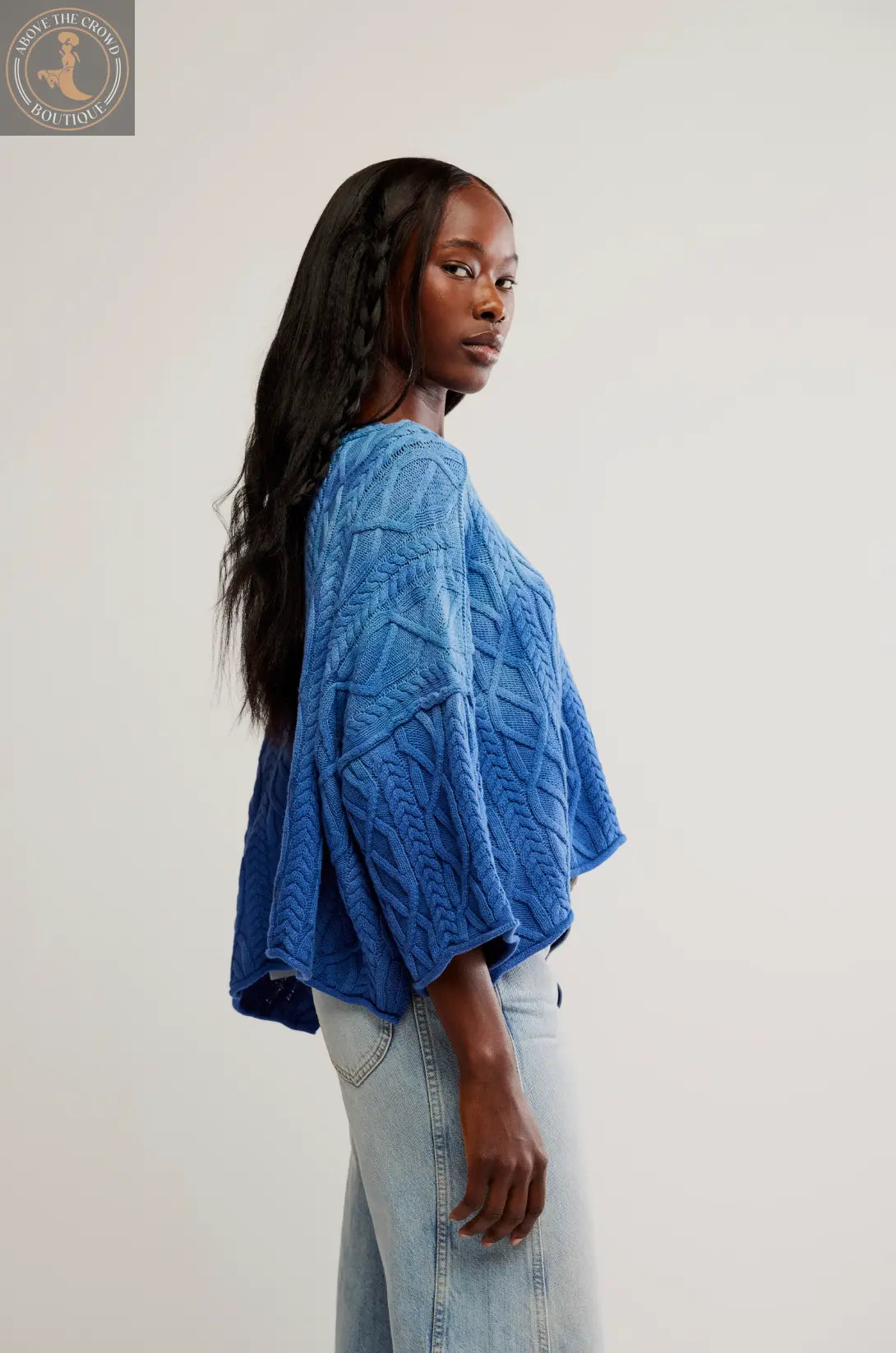 Free People Washed Ashore Ombré Blue Chunky Knit Sweater | Effortless Coastal Chic | Above The Crowd Boutique Free People