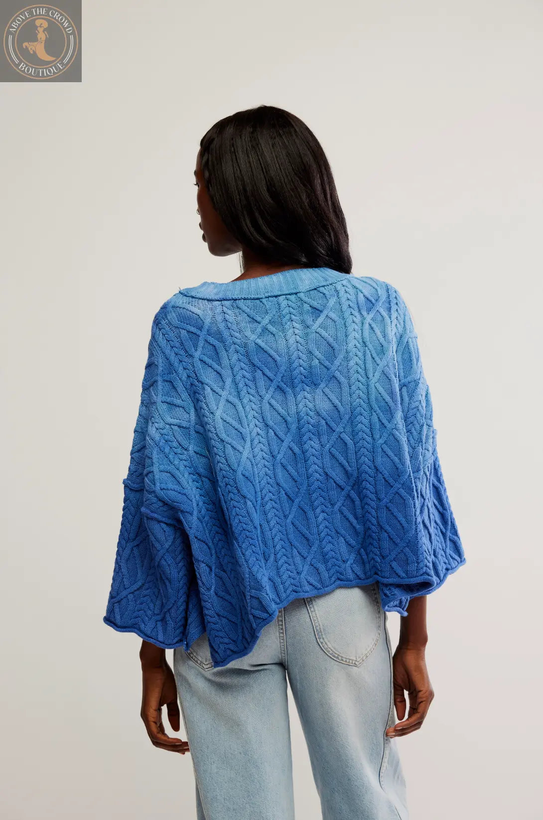 Free People Washed Ashore Ombré Blue Chunky Knit Sweater | Effortless Coastal Chic | Above The Crowd Boutique Free People