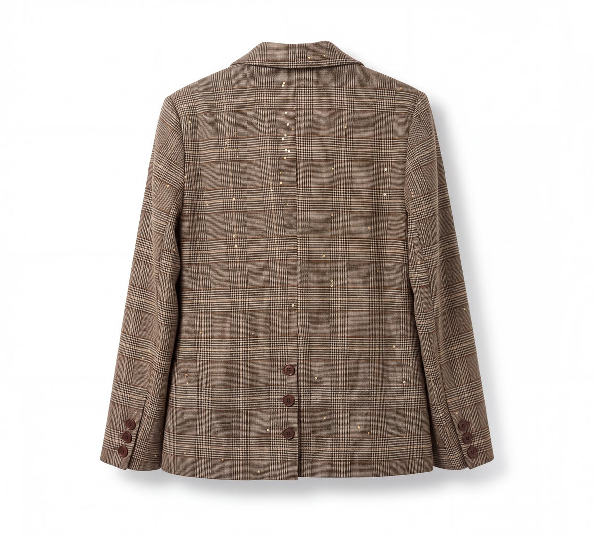 Plaid Embellished Tailored Blazer Jacket - Above the Crowd Boutique