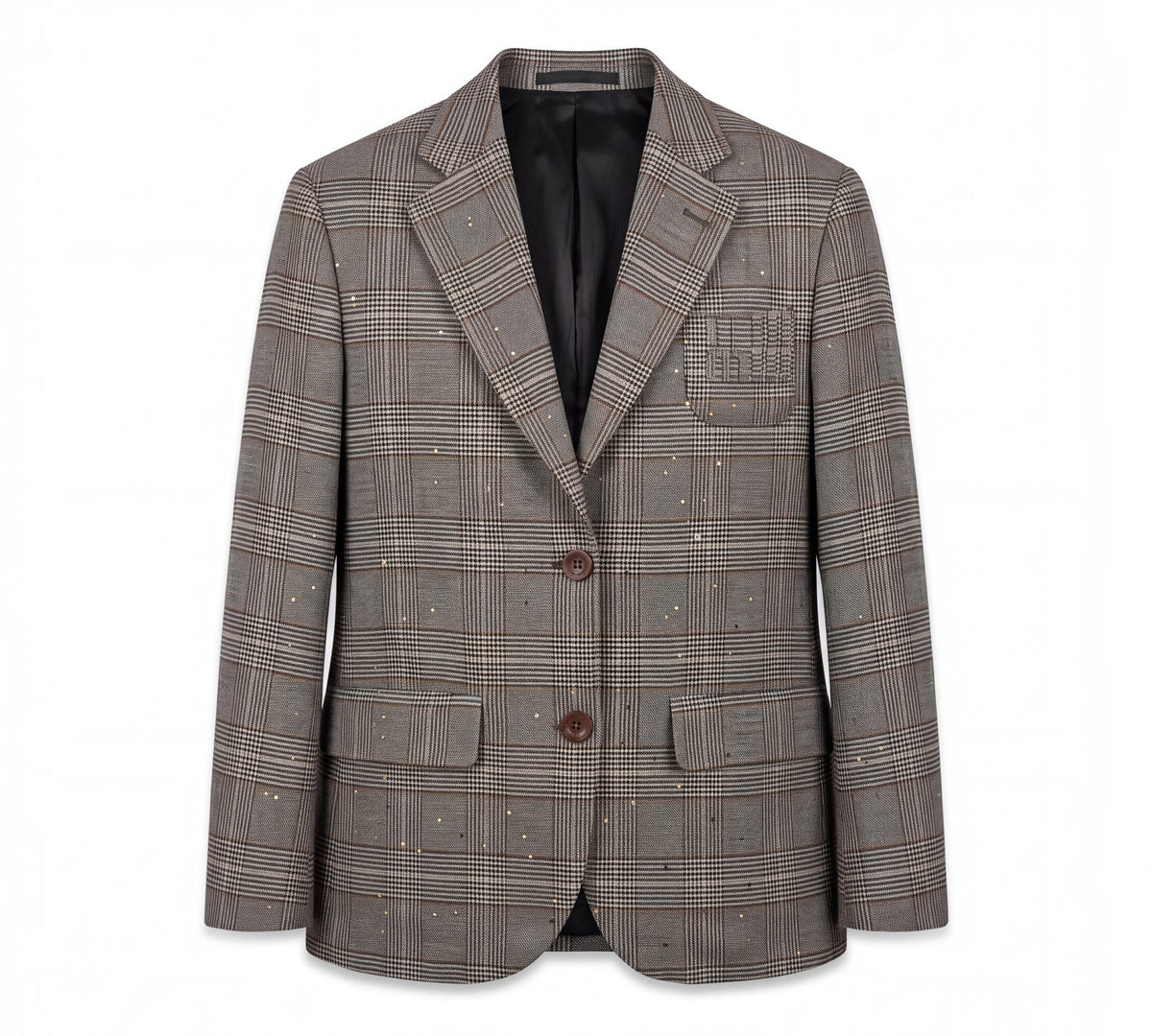 Plaid Embellished Tailored Blazer Jacket - Above the Crowd Boutique
