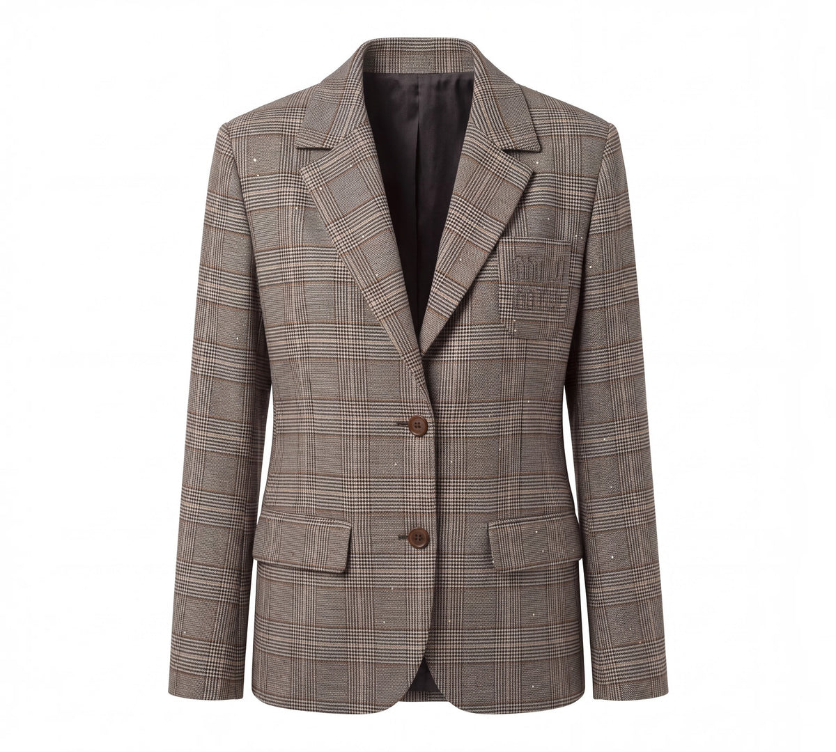 Plaid Embellished Tailored Blazer Jacket - Above the Crowd Boutique